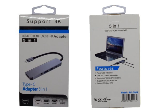 &u+ HUB TIPO TIPO C 4K MACBOOK BYL-2009